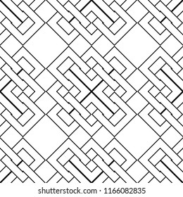 Design seamless monochrome geometric pattern. Abstract background. Vector art