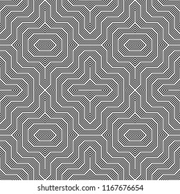 Design seamless monochrome geometric pattern. Abstract background. Vector art