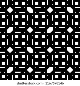 Design seamless monochrome geometric pattern. Abstract lines textured background. Vector art