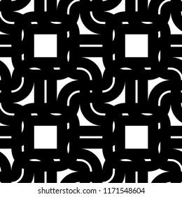 Design seamless monochrome geometric pattern. Abstract lines textured background. Vector art