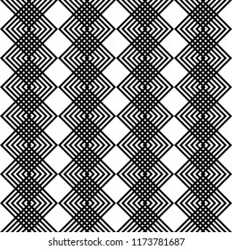 Design seamless monochrome geometric pattern. Abstract background. Vector art