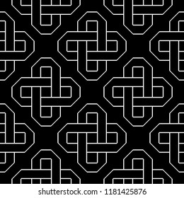 Design seamless monochrome geometric pattern. Abstract background. Vector art