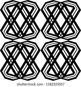 Design seamless monochrome geometric pattern. Abstract background. Vector art