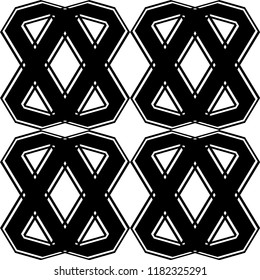 Design seamless monochrome geometric pattern. Abstract background. Vector art