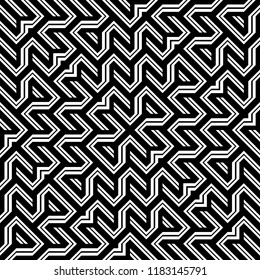 Design seamless monochrome geometric pattern. Abstract background. Vector art