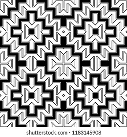 Design seamless monochrome geometric pattern. Abstract zigzag background. Vector art