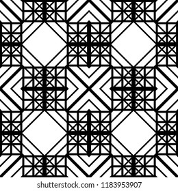 Design seamless monochrome geometric pattern. Abstract background. Vector art