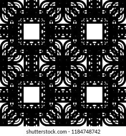 Design seamless monochrome geometric pattern. Abstract background. Vector art