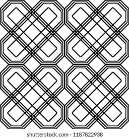 Design seamless monochrome geometric pattern. Abstract background. Vector art