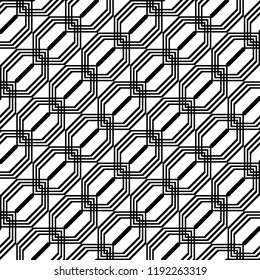 Design seamless monochrome geometric pattern. Abstract background. Vector art