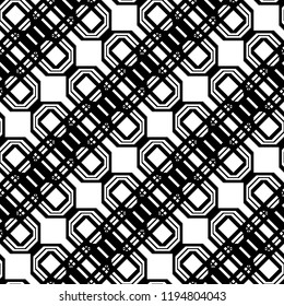 Design seamless monochrome geometric pattern. Abstract background. Vector art