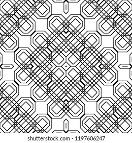 Design seamless monochrome geometric pattern. Abstract background. Vector art