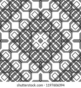 Design seamless monochrome geometric pattern. Abstract background. Vector art