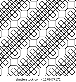 Design seamless monochrome geometric pattern. Abstract background. Vector art