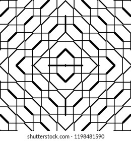 Design seamless monochrome geometric pattern. Abstract background. Vector art