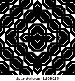 Design seamless monochrome geometric pattern. Abstract background. Vector art