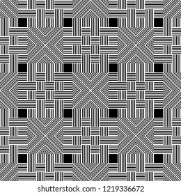 Design seamless monochrome geometric pattern. Abstract background. Vector art