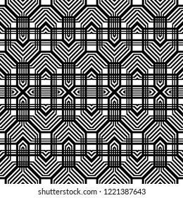 Design seamless monochrome geometric pattern. Abstract zigzag background. Vector art