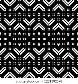 Design seamless monochrome geometric pattern. Abstract zigzag background. Vector art