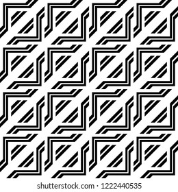 Design seamless monochrome geometric pattern. Abstract background. Vector art