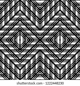 Design seamless monochrome geometric pattern. Abstract background. Vector art