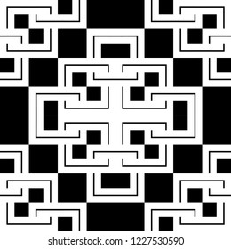 Design seamless monochrome geometric pattern. Abstract background. Vector art