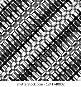 Design seamless monochrome geometric pattern. Abstract background. Vector art