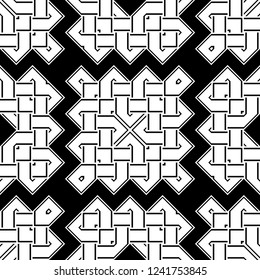 Design seamless monochrome geometric pattern. Abstract background. Vector art