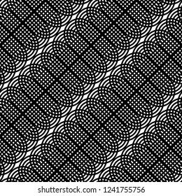 Design seamless monochrome geometric pattern. Abstract lines textured background. Vector art