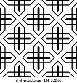 Design seamless monochrome geometric pattern. Abstract background. Vector art