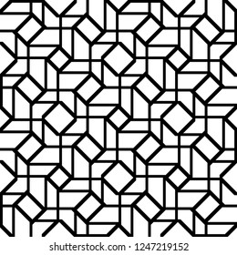 Design seamless monochrome geometric pattern. Abstract background. Vector art