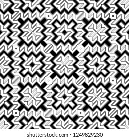 Design seamless monochrome geometric pattern. Abstract zigzag background. Vector art