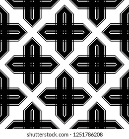 Design seamless monochrome geometric pattern. Abstract background. Vector art