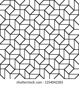 Design seamless monochrome geometric pattern. Abstract background. Vector art