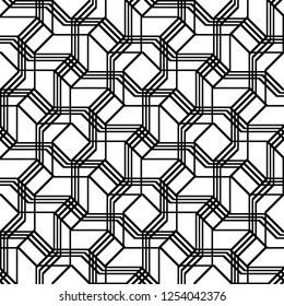 Design seamless monochrome geometric pattern. Abstract background. Vector art