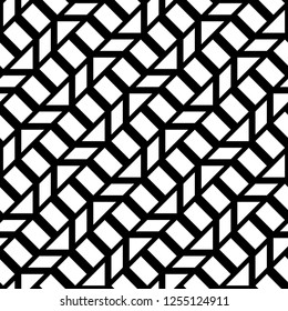 Design seamless monochrome geometric pattern. Abstract zigzag background. Vector art