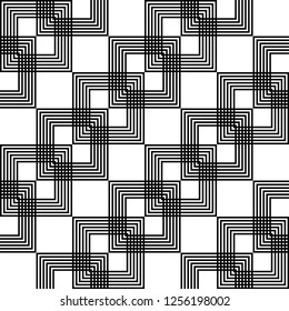 Design seamless monochrome geometric pattern. Abstract background. Vector art
