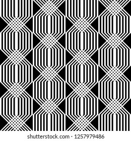 Design seamless monochrome geometric pattern. Abstract background. Vector art