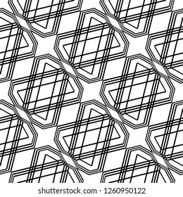 Design seamless monochrome geometric pattern. Abstract background. Vector art