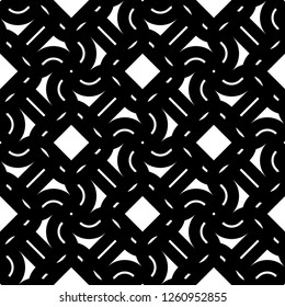 Design seamless monochrome geometric pattern. Abstract lines textured background. Vector art