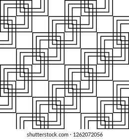 Design seamless monochrome geometric pattern. Abstract background. Vector art