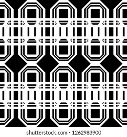 Design seamless monochrome geometric pattern. Abstract background. Vector art