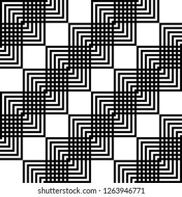 Design seamless monochrome geometric pattern. Abstract background. Vector art