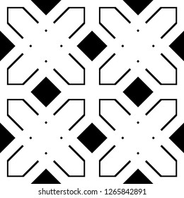 Design seamless monochrome geometric pattern. Abstract background. Vector art
