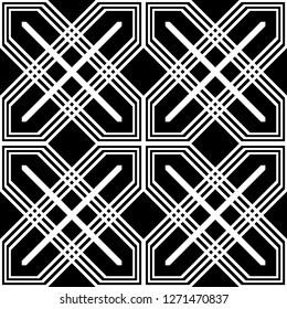 Design seamless monochrome geometric pattern. Abstract background. Vector art