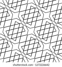 Design seamless monochrome geometric pattern. Abstract background. Vector art
