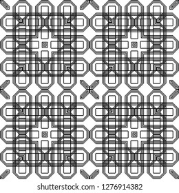 Design seamless monochrome geometric pattern. Abstract background. Vector art