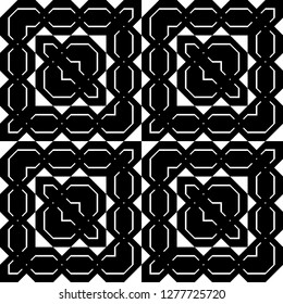 Design seamless monochrome geometric pattern. Abstract background. Vector art