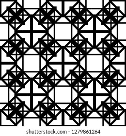 Design seamless monochrome geometric pattern. Abstract background. Vector art
