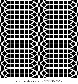 Design seamless monochrome geometric pattern. Abstract lines textured background. Vector art